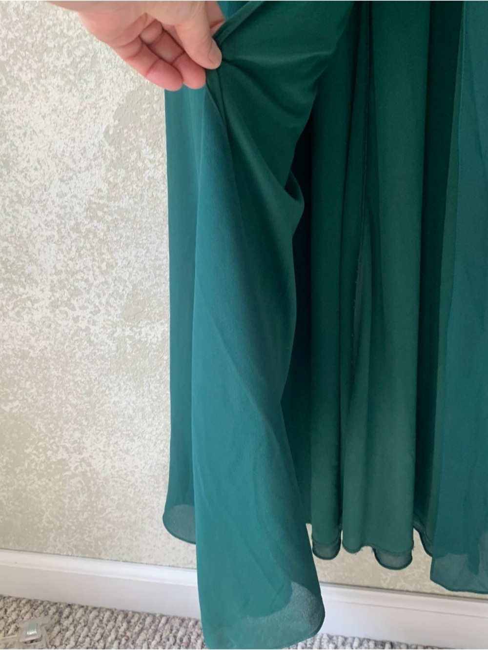 DB Studio Emerald Green V-Neck Ruffle Sleeve Maxi Dress Size 8 Wedding Formal - Picture 5 of 9
